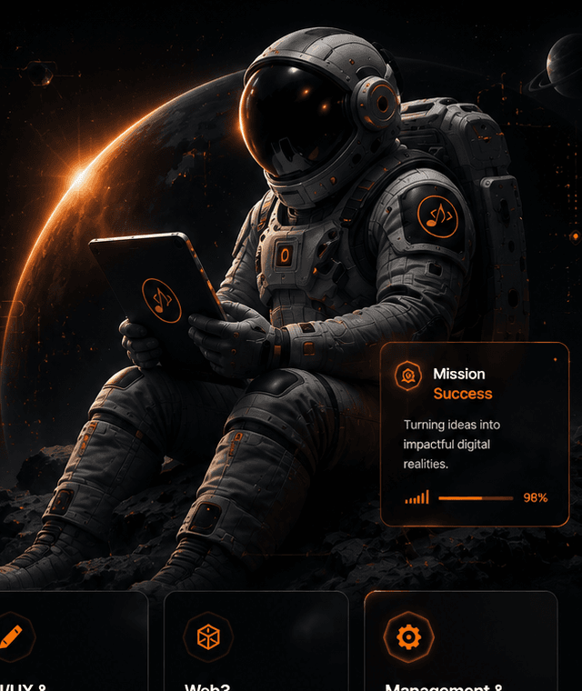 Futuristic astronaut representing Legendary Consults digital innovation